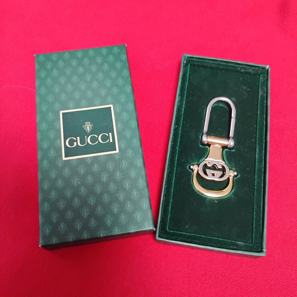 ❤️New In Box GUCCI GG Horsebit Logo KeyChain Made in Italy Signed